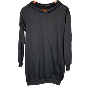 Auxo Collection Black Hoodie Long-Sleeved Dress w/Pockets Women's Small NWT